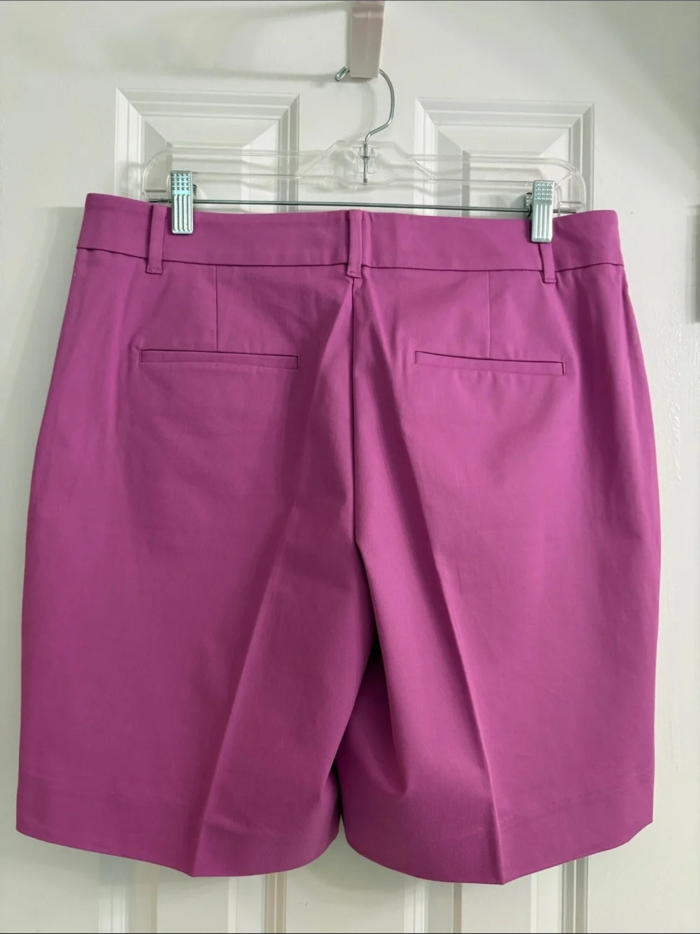Ann Taylor Classic Broadwalk Shorts in Vivid Magenta Cotton/ Spandex Blend